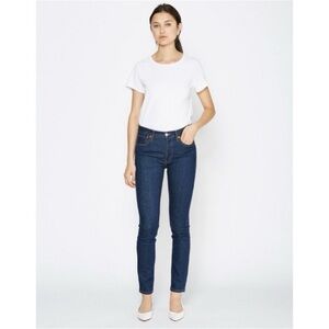 RE/DONE Originals Women's High Rise Ankle Crop Jeans in Rinse Button Fly
